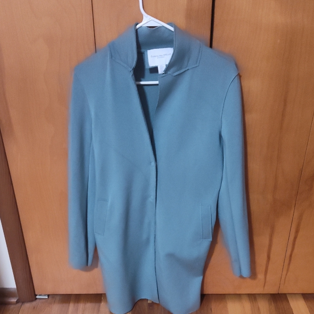 Carolina Belle Blue Blazer with Stand-Up Collar